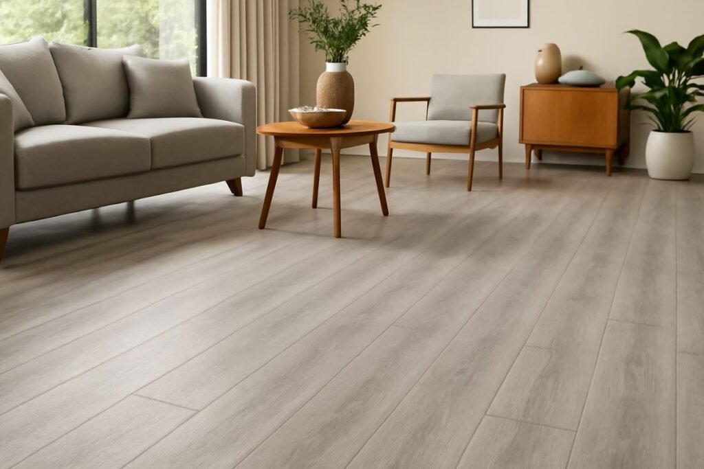 Grey SPC Flooring in Living Room