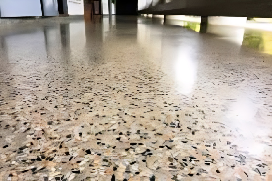 Garage epoxy terrazzo flooring