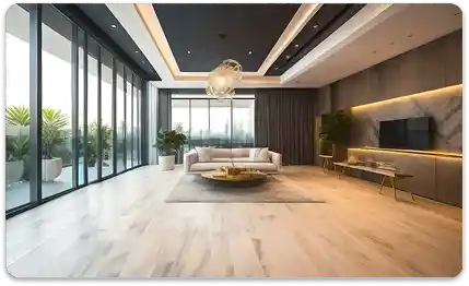 Living Room SPC Flooring In Dubai