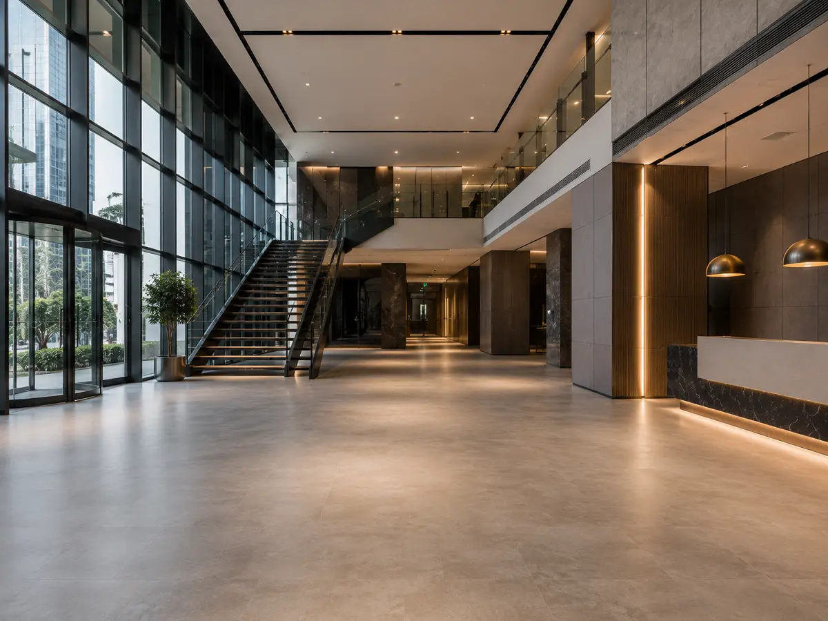 Commercial flooring contractor project in a UAE business environment