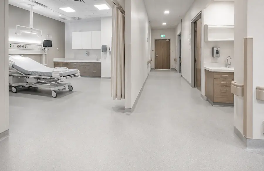 Commercial healthcare flooring in a UAE clinical zone