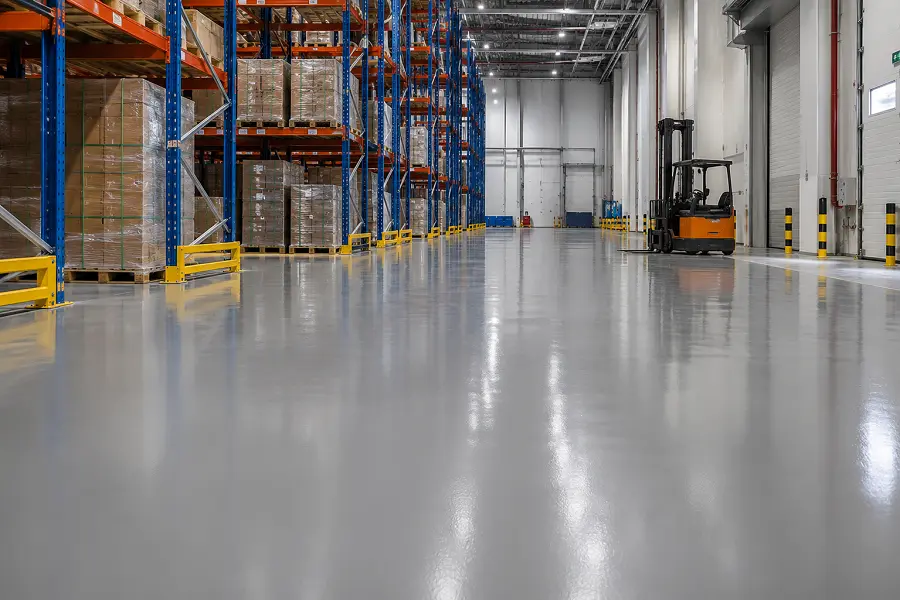 Commercial industrial and warehouse flooring in a UAE facility