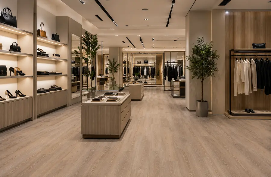 Commercial retail flooring in a UAE showroom