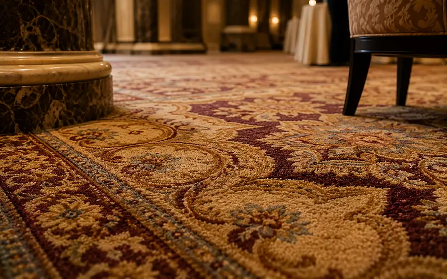 Axminster and Wilton woven premium carpet for UAE hotel ballrooms and luxury hospitality