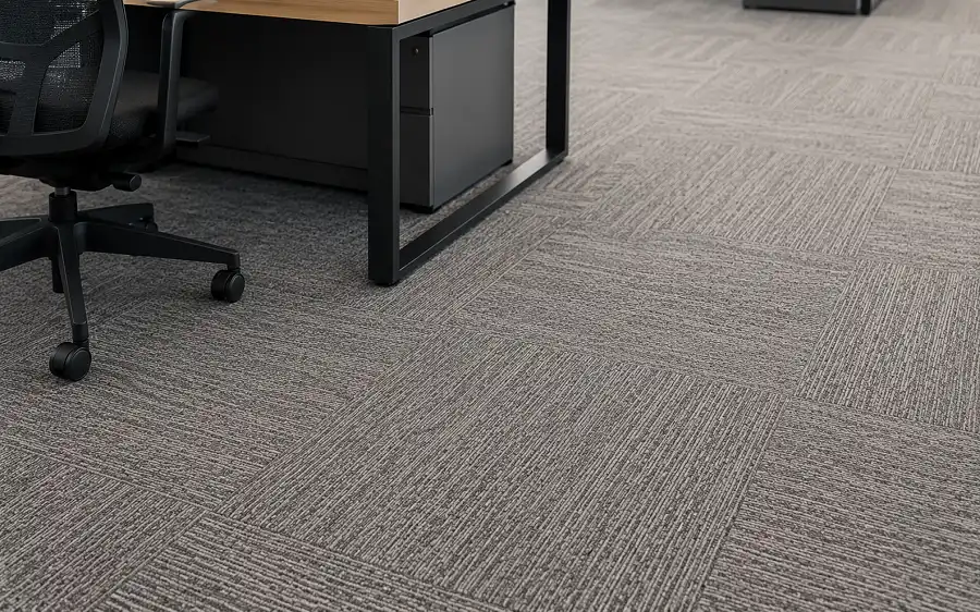 Modular commercial carpet tiles for UAE office workstations and school libraries