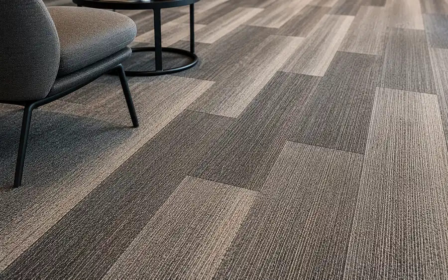 Carpet planks linear format for UAE design-led commercial zones