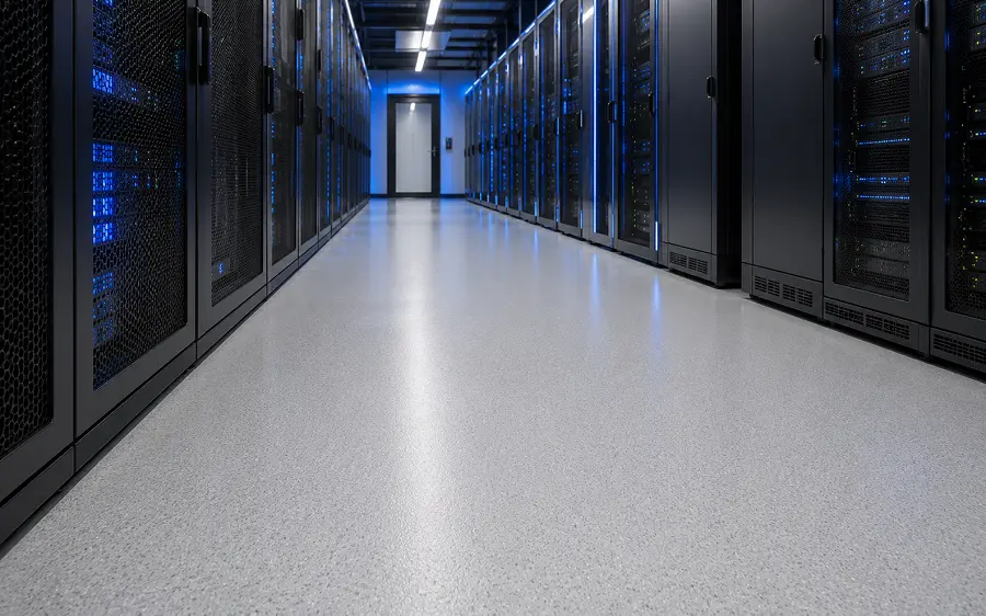 Anti-static and ESD vinyl flooring in a UAE data centre or server room