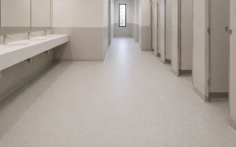 UAE school washroom and changing room flooring with R11 safety vinyl