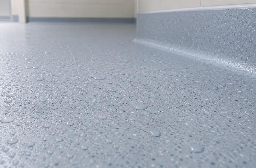R11 safety vinyl flooring in a UAE healthcare wet zone
