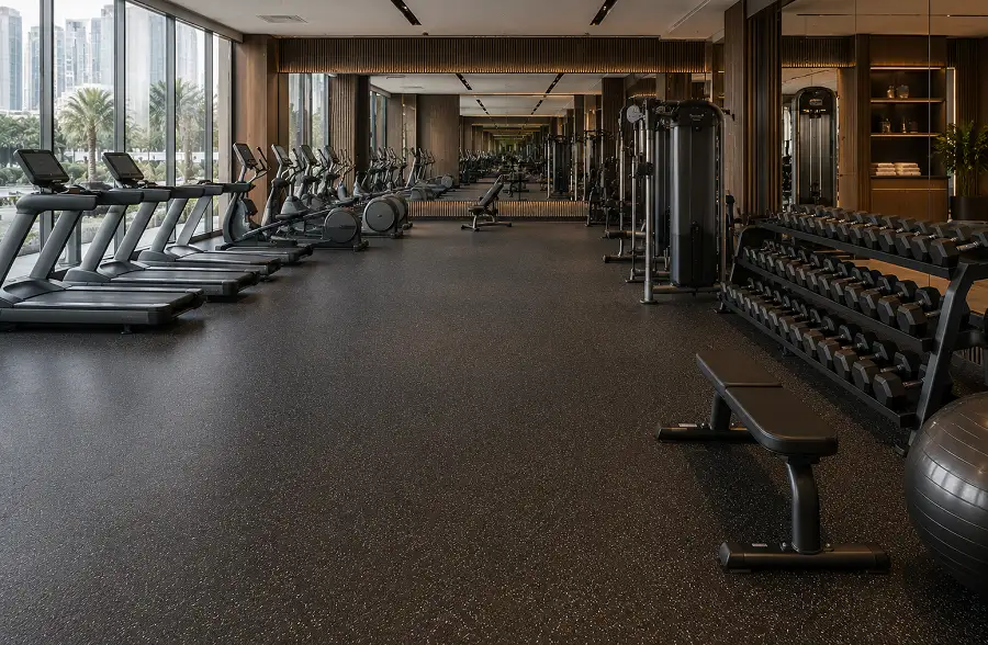 UAE hotel gym and fitness centre flooring with rubber sports systems