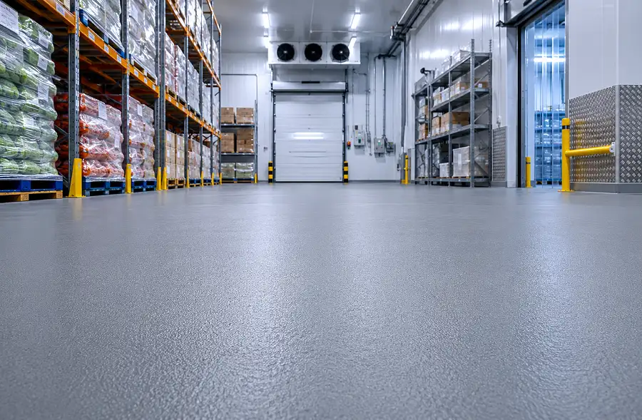 PU concrete flooring in a UAE cold storage facility
